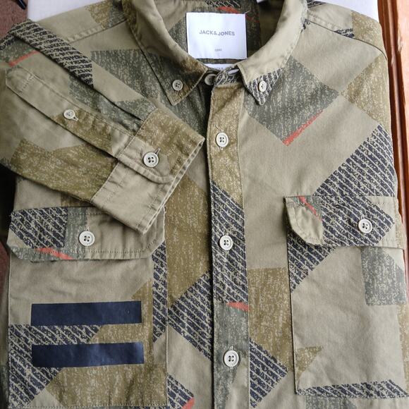 Jack & Jones Core Dylan Shacket XL Regular avocado long sleeve button-up shirt - Picture 16 of 16